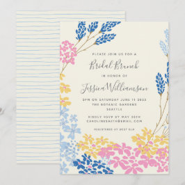 Niedlich Pink Yellow Blue Garden Blumengarten Brau Einladung