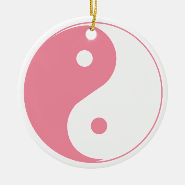 Niedlich Pink Yin & Yang Ornament (Vorne)