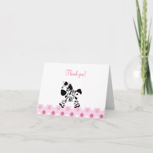 Niedlich Pink Zebra Faltschachtel Vielen Dank für  Dankeskarte