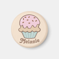 Niedlich Pink Zuckerguss Cupcake Personalisiert