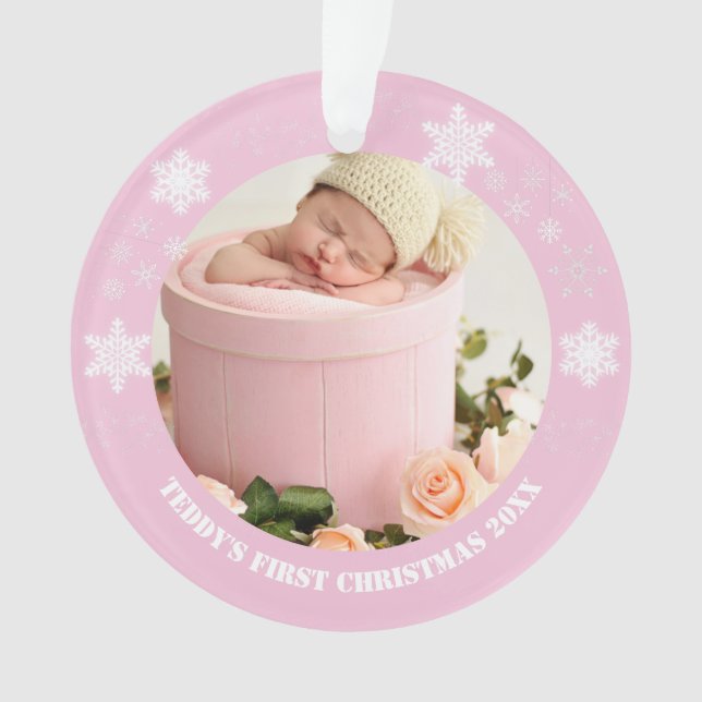 Niedlich-pinkfarbene Babys Ornament (Vorderseite)