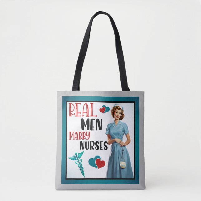 Niedlich Pinup_ Real Men Heiraten Tasche (Vorderseite)