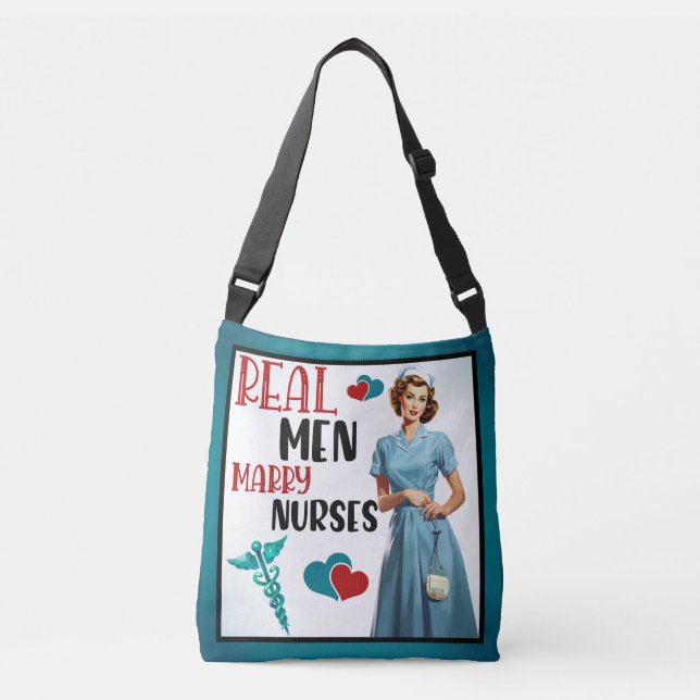 Niedlich Pinup_ Real Men Heiraten Tragetaschen Mit Langen Trägern (Vorderseite)