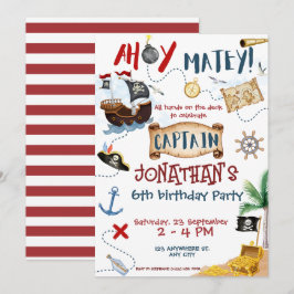 Niedlich Pirate Birthday Einladung