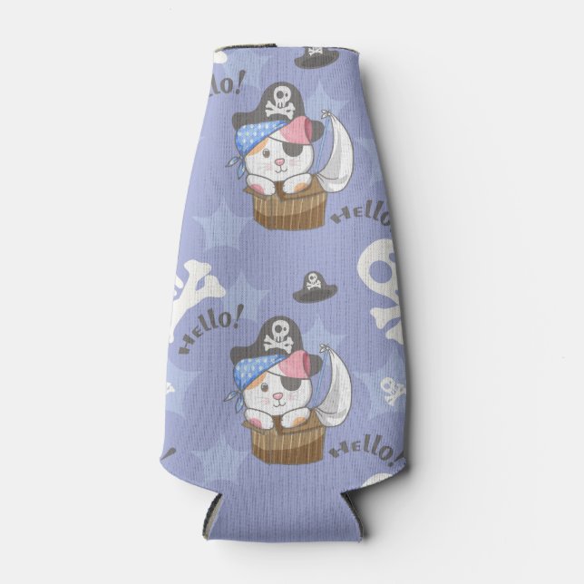 Niedlich Pirate Kitten Pattern Flaschenkühler (Vorderseite)