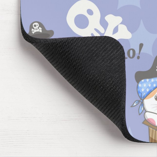 Niedlich Pirate Kitten Pattern Mousepad (Ecke)