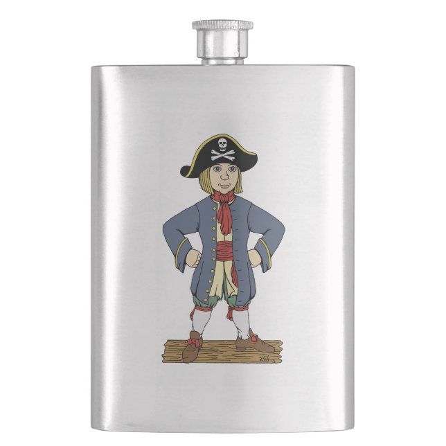 Niedlich Pirate Lad Flachmann (Vorderseite)