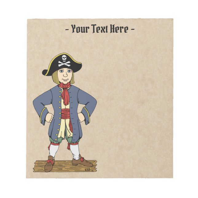Niedlich Pirate Lad Notizblock (Vorderseite)