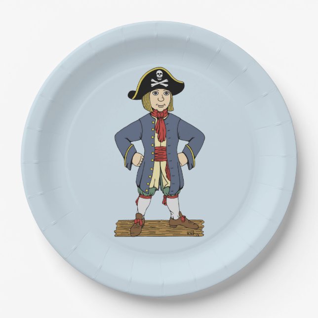 Niedlich Pirate Lad Pappteller (Vorderseite)