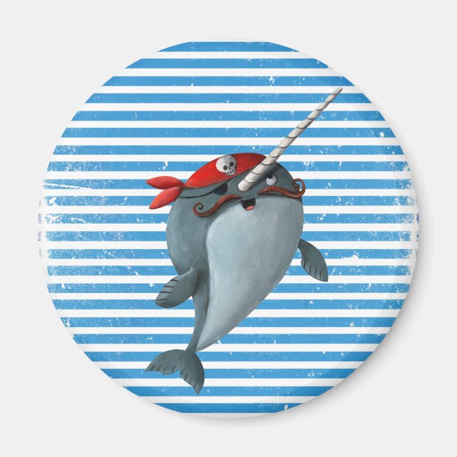 Niedlich Pirate Narwhal Magnet (Vorne)