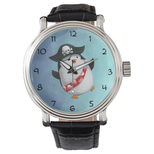 Niedlich Pirate Penguin Armbanduhr (Vorderseite)