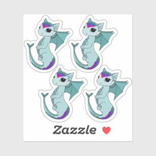Niedlich Pisces Dragon Design Zodiac Aufkleber