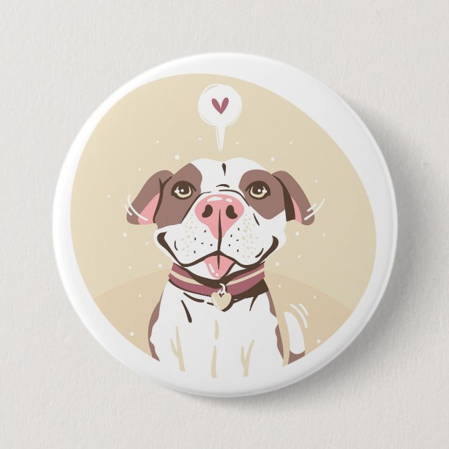 Niedlich Pit Bull Button (Vorderseite)