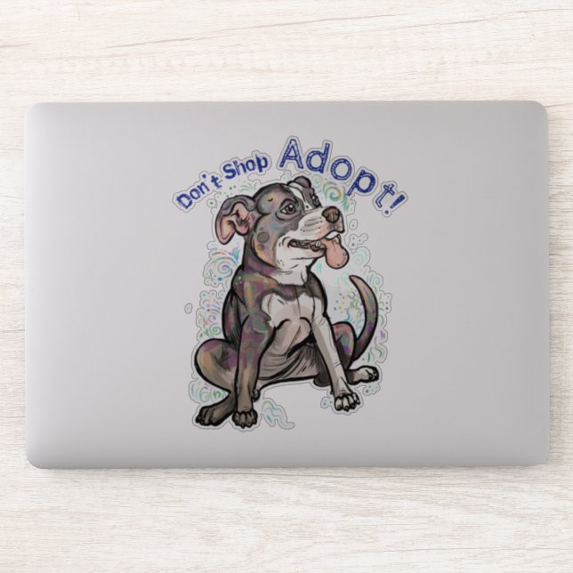 Niedlich Pit Bull Don't Shop Adoptier! Aufkleber (Computer)