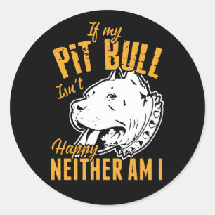 Niedlich Pit Bull Mama Vater Welpe Dog Funny Pitbu Runder Aufkleber