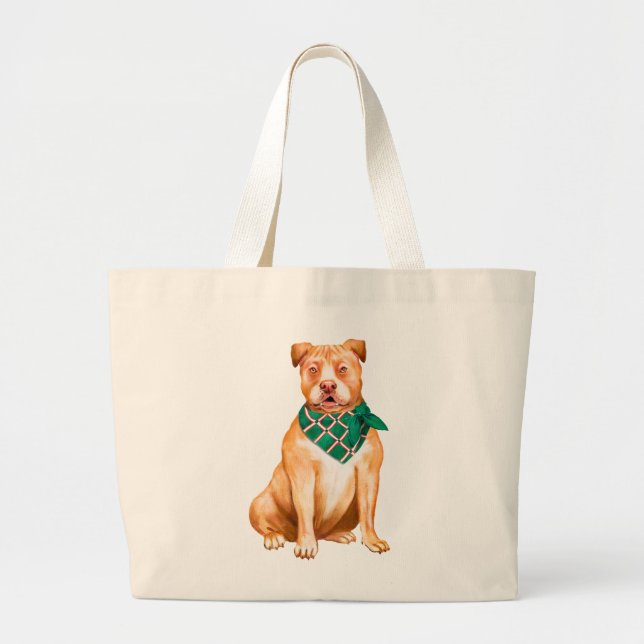 Niedlich Pitbull Gift Pittie Welpe Dog Pit Bull Jumbo Stoffbeutel (Vorne)