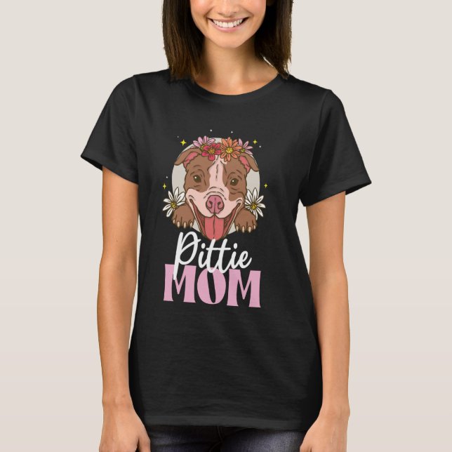 Niedlich Pittie Mama Pitbull Mama Hund Mama Lover  T-Shirt (Vorderseite)