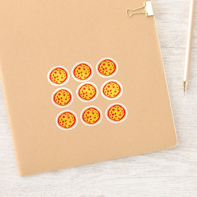 Niedlich Pizza Aufkleber (Notizbuch)