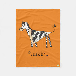 Niedlich Pizza Funny Zebra Kids Cartoon Fleecedecke