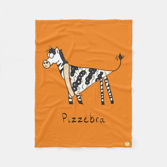 Niedlich Pizza Funny Zebra Kids Cartoon Fleecedecke (Vorderseite)
