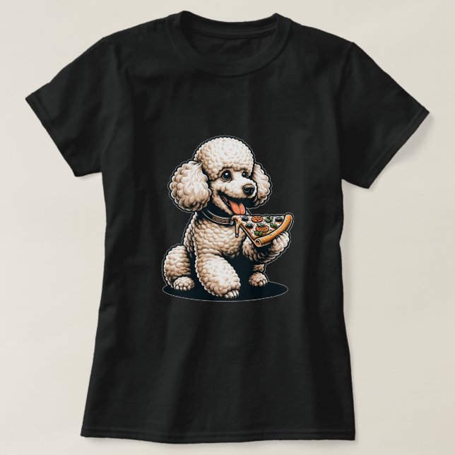Niedlich Pizza Lover Poodle Doppy Puppy Lover T-Shirt (Design vorne)