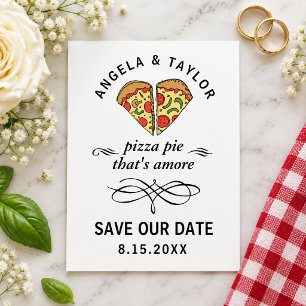 Niedlich Pizza Pie Amore Wedding Save the Date Postkarte
