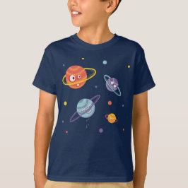 Niedlich Planeten Cartoon Weltraumkids T-Shirt
