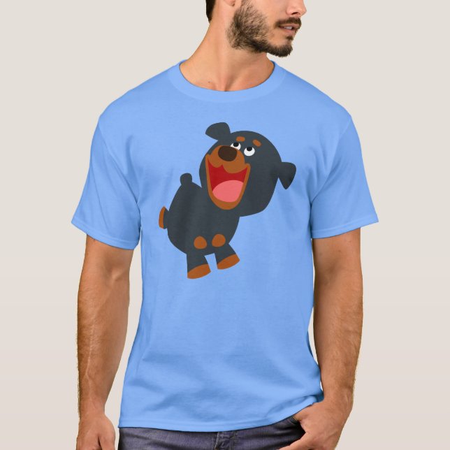 Niedlich Playful Cartoon Baby Rottweiler T - Shirt (Vorderseite)
