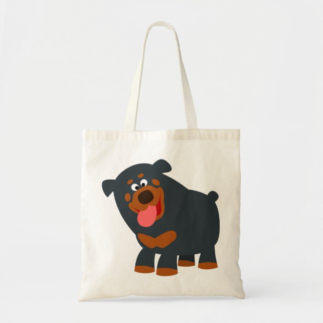 Niedlich Playful Cartoon Rottweiler Bag Tragetasche (Vorne)