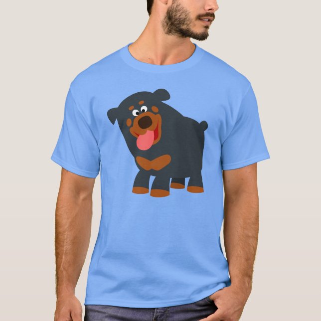 Niedlich Playful Cartoon Rottweiler T - Shirt (Vorderseite)