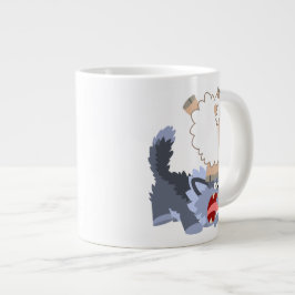 Niedlich Playful Cartoon Sheep und Wolf Jumbo Tass Jumbo-Tasse