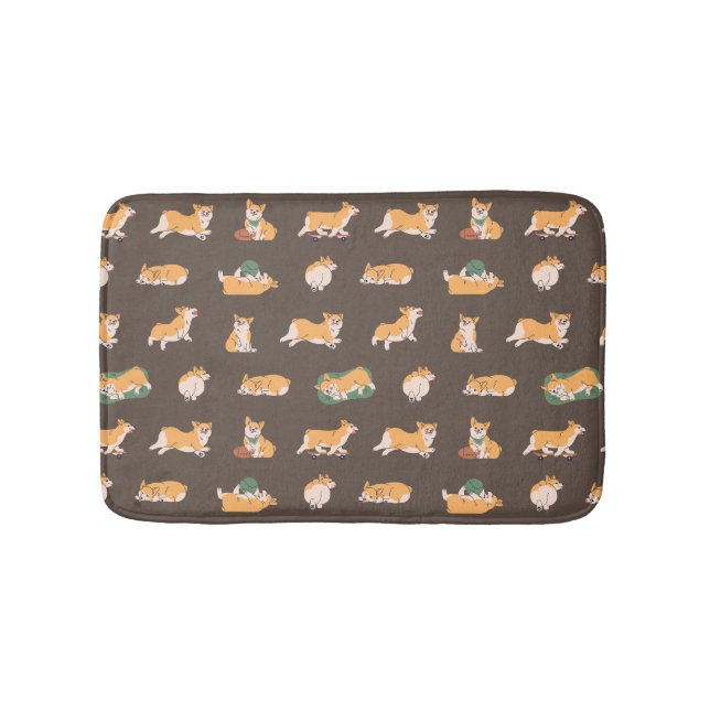 Niedlich Playful Corgi Badematte (Vorderseite)