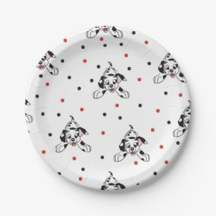 Niedlich Playful Dalmatiner Dog Muster Red Black Pappteller