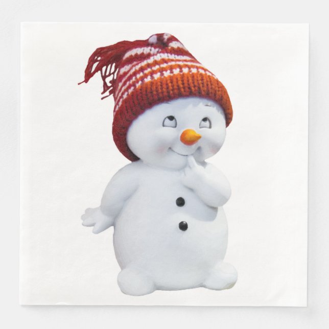 NIEDLICH PLAYFUL SNOWMAN SERVIETTE (Vorderseite)