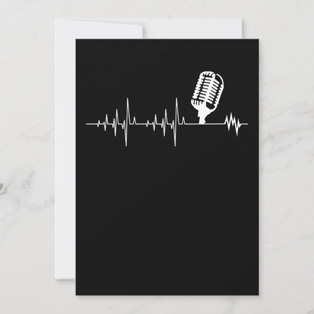Niedlich Podcasting - Herzschlag für Podcaster Einladung (Vorderseite)