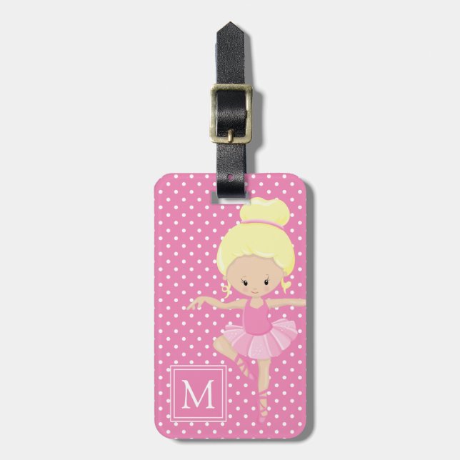 Niedlich Polka Dot Ballerina Gepäckanhänger (Vorderseite vertikal)