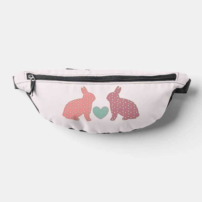 Niedlich Polka Dot Bunnies Pink Bauchtasche (Ablage )