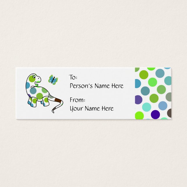 Niedlich Polka Dot Dinosaur-Geschenktag (Vorderseite)