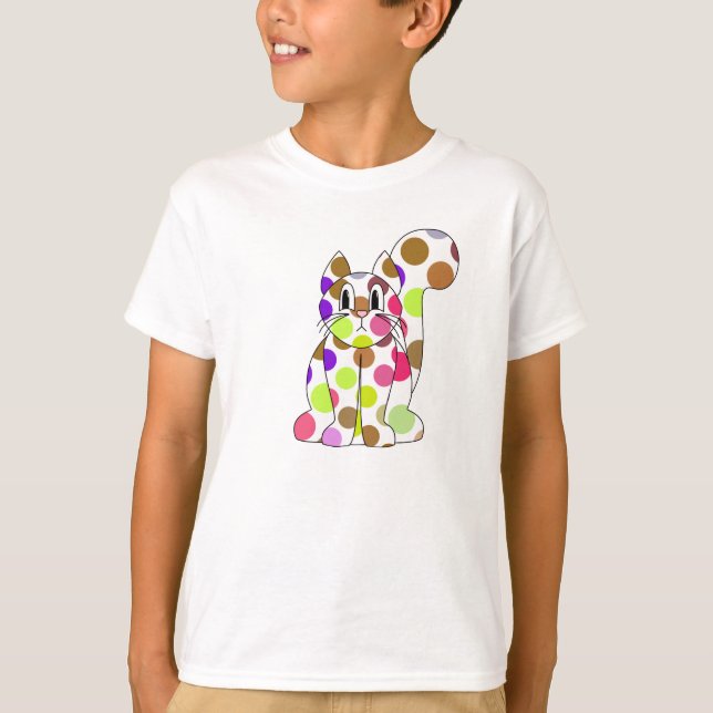 Niedlich Polka Dot Kitty Cat Shirt (Vorderseite)