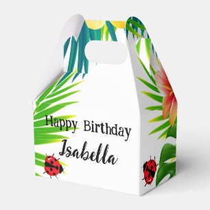Niedlich Polka dot Ladybug Sommerpalme Blume Gebur Geschenkschachtel