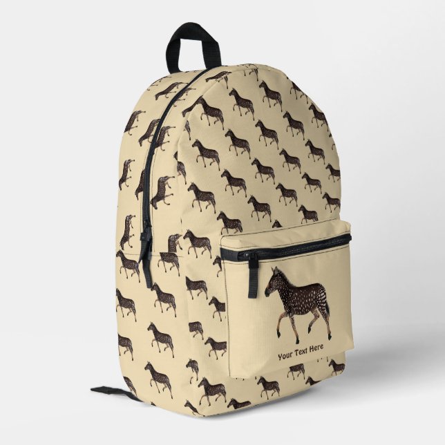 Niedlich Polka Dot Zebra Bedruckter Rucksack (Rückseitige Ecke links)