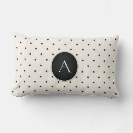 Niedlich Polka Dots Mit Monogramm Elfenbein Lendenkissen