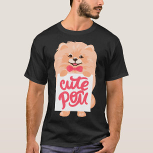 Niedlich Pom Fluffy Cream Spitz Dog T-Shirt