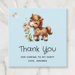 Niedlich Pony Eating Daisies Vielen Dank Geschenkanhänger