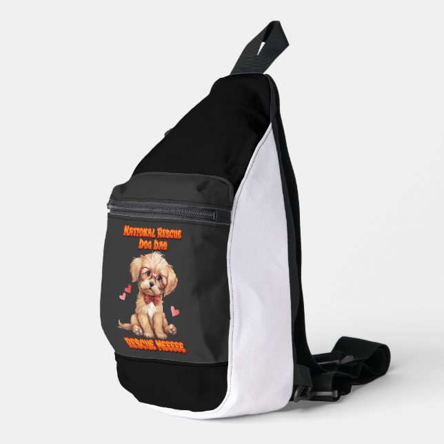 Niedlich Pooch: Bow-tied & Glasses Crossbody Bag (Rechte Ecke)