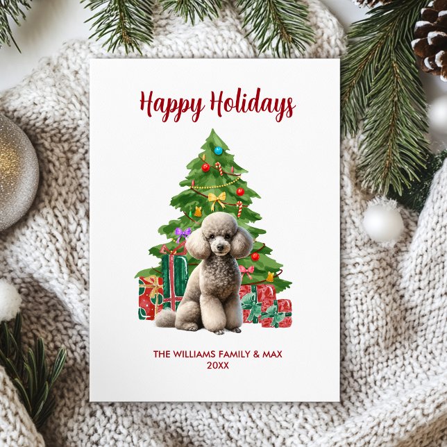 Niedlich Poodle Dog Familie Weihnachten (Von Creator hochgeladen)