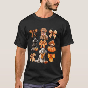 Niedlich Poodle Hund Liebhaber Coquette Bows Pumpk T-Shirt
