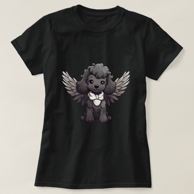 Niedlich Poodle ist ein Engel mit Flügeln T-Shirt (Design vorne)