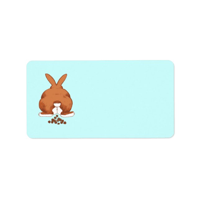 Niedlich Poopin Bunny Hintern © Sandy Long Labels Adressaufkleber (Vorne)