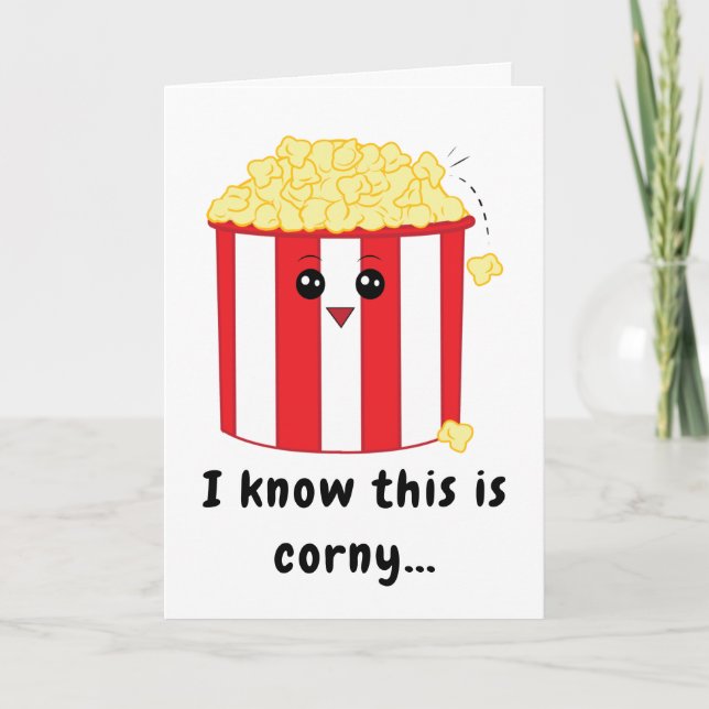 Niedlich Popcorn Geburtstag Karte (Vorderseite)